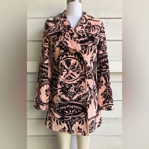 Anthropologie label Odille- Peach/Brown Velvet Coat.